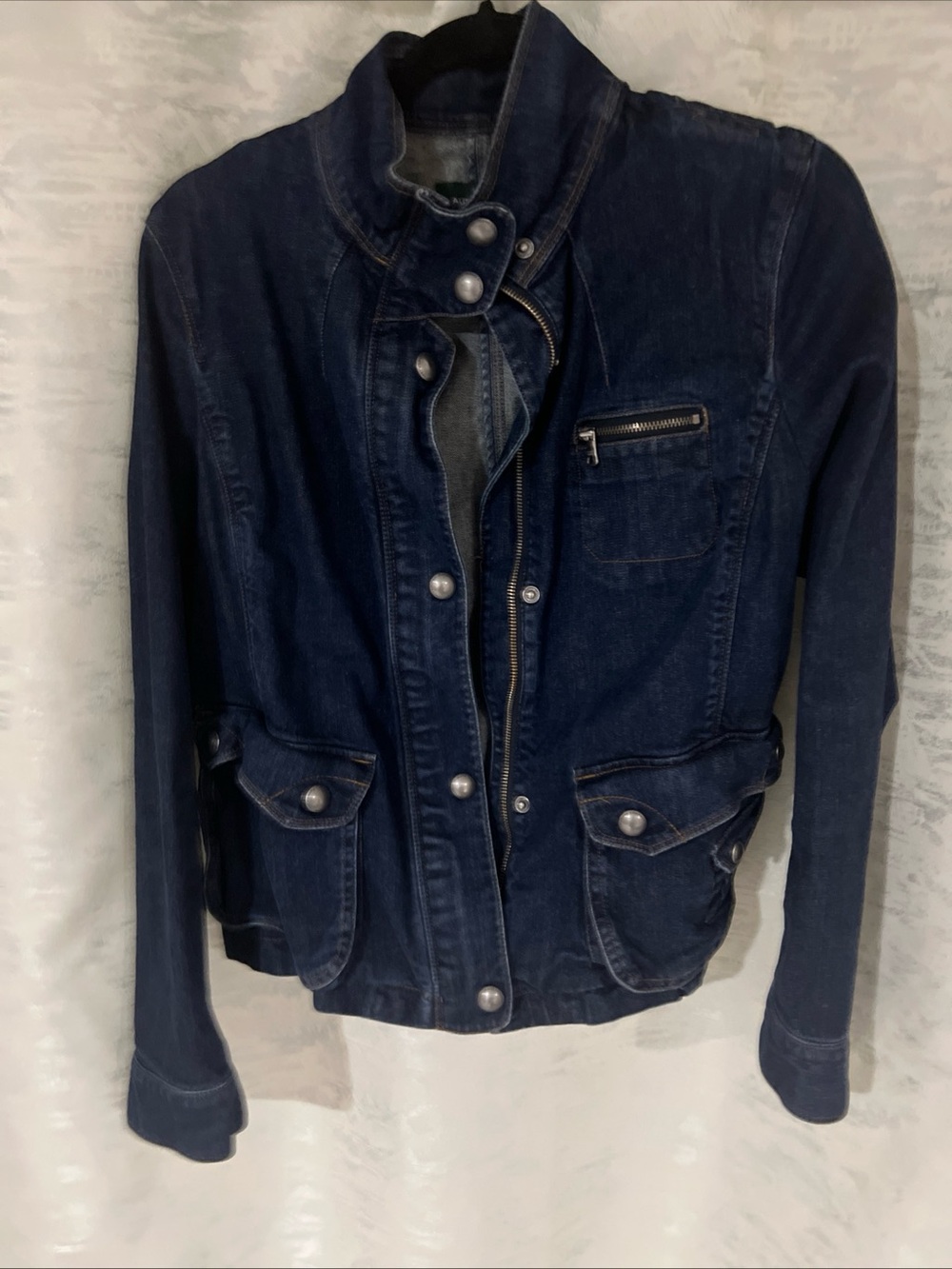 Ralph Lauren Dark Blue Denim Jacket with Snap Front